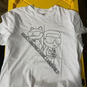 Karl Lagerfeld Men’s White Graphic T-Shirt Large